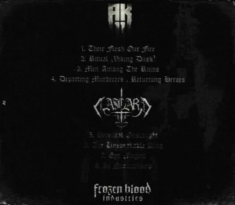 Aasgard / AK-11 — Unto Heretic Flames, back cover