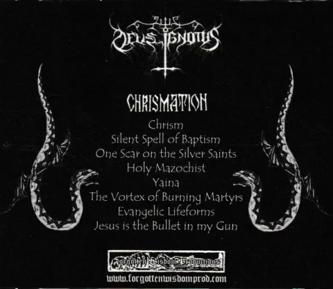 Deus Ignotus — Chrismation, back cover